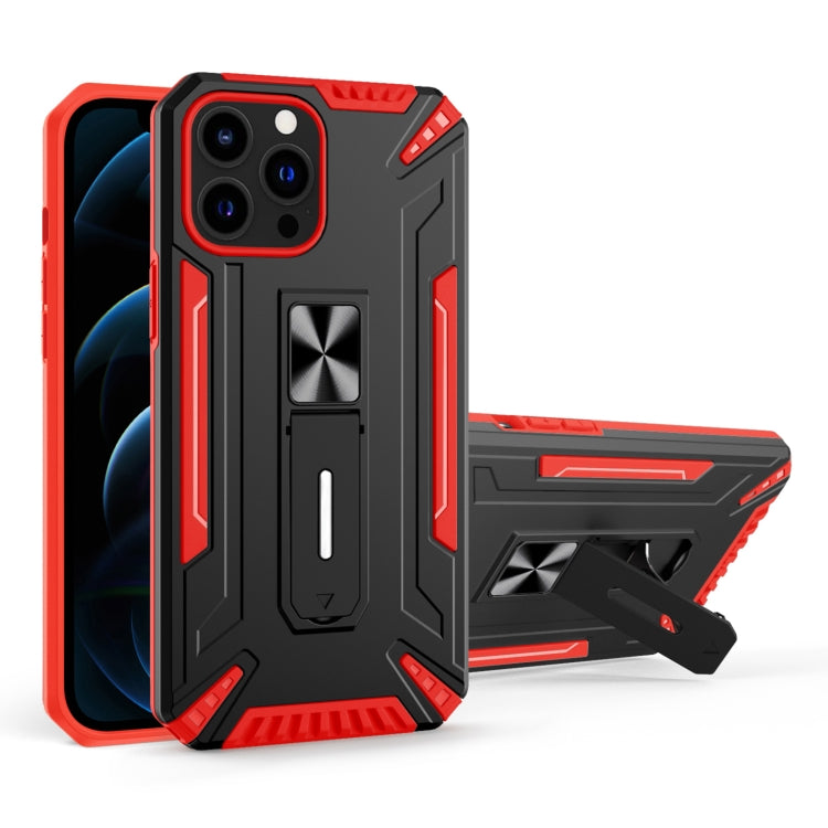 For iPhone 13 Pro War-god Armor TPU + PC Shockproof Magnetic Protective Case with Folding Holder