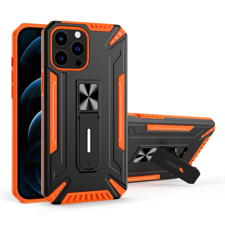 For iPhone 13 Pro Max War-god Armor TPU + PC Shockproof Magnetic Protective Case with Folding Holder