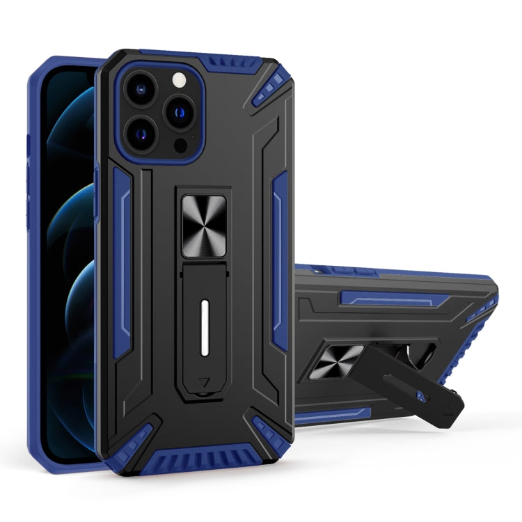 For iPhone 13 Pro Max War-god Armor TPU + PC Shockproof Magnetic Protective Case with Folding Holder
