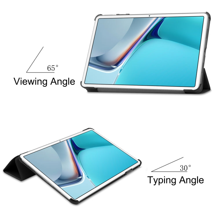 For Huawei MatePad 11 2021 Custer Texture Horizontal Flip Leather Case with Three-folding Holder & Sleep / Wake-up Function