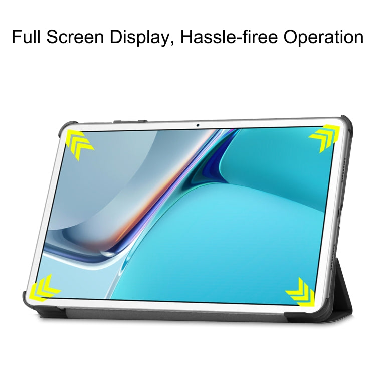 For Huawei MatePad 11 2021 Custer Texture Horizontal Flip Leather Case with Three-folding Holder & Sleep / Wake-up Function