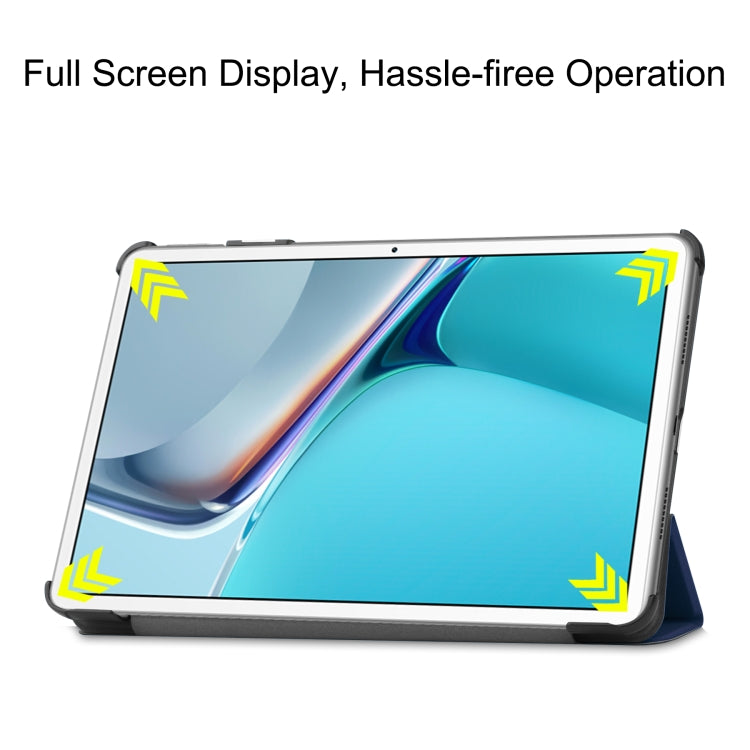 For Huawei MatePad 11 2021 Custer Texture Horizontal Flip Leather Case with Three-folding Holder & Sleep / Wake-up Function