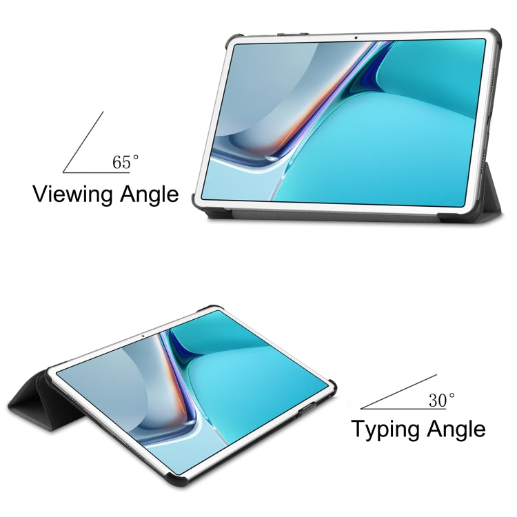 For Huawei MatePad 11 2021 Custer Texture Horizontal Flip Leather Case with Three-folding Holder & Sleep / Wake-up Function
