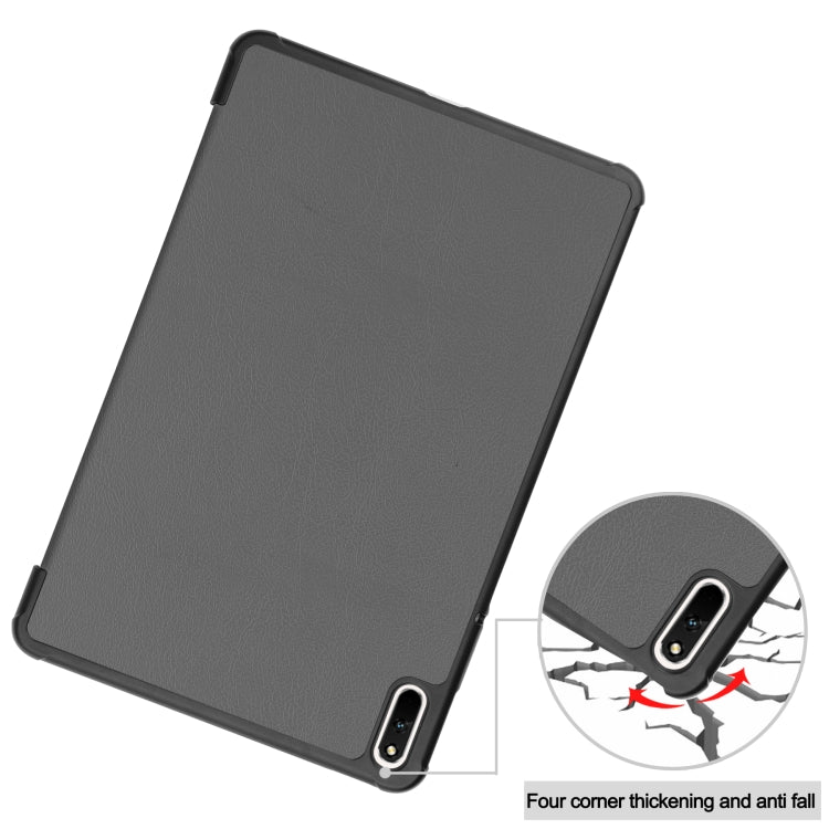 For Huawei MatePad 11 2021 Custer Texture Horizontal Flip Leather Case with Three-folding Holder & Sleep / Wake-up Function