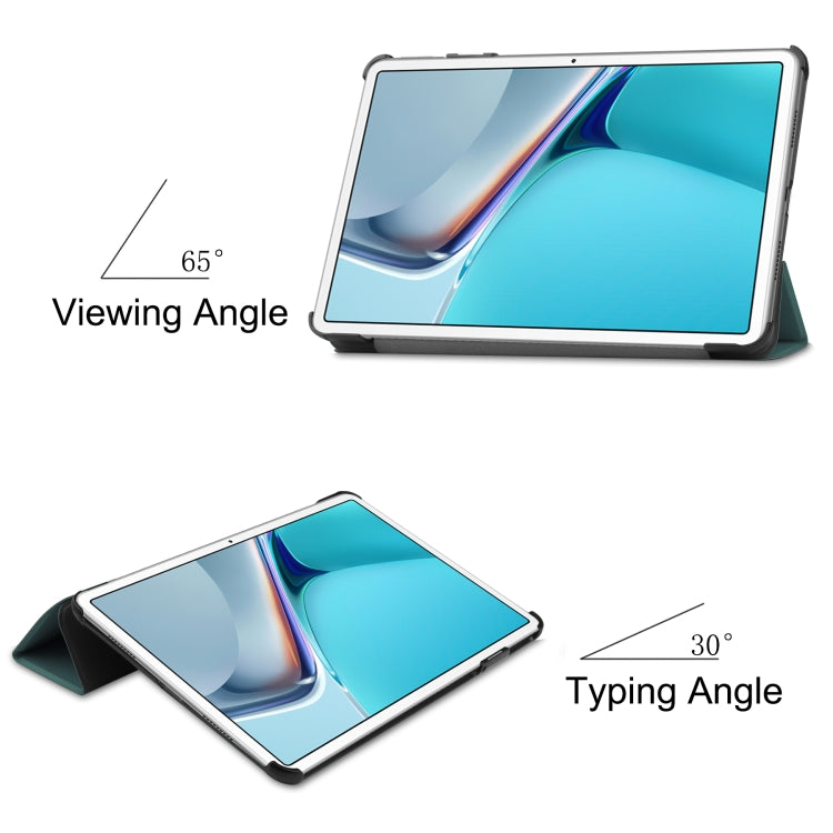 For Huawei MatePad 11 2021 Custer Texture Horizontal Flip Leather Case with Three-folding Holder & Sleep / Wake-up Function