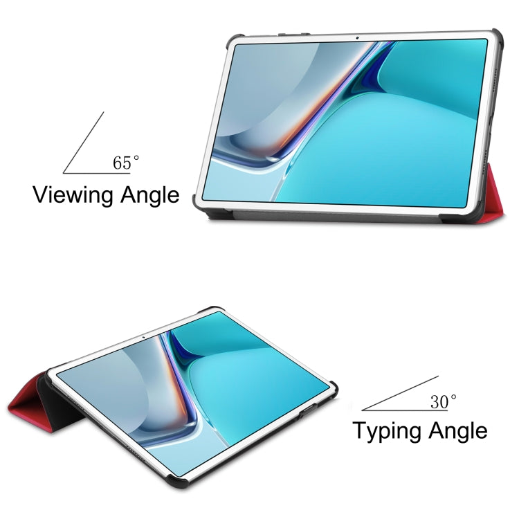 For Huawei MatePad 11 2021 Custer Texture Horizontal Flip Leather Case with Three-folding Holder & Sleep / Wake-up Function