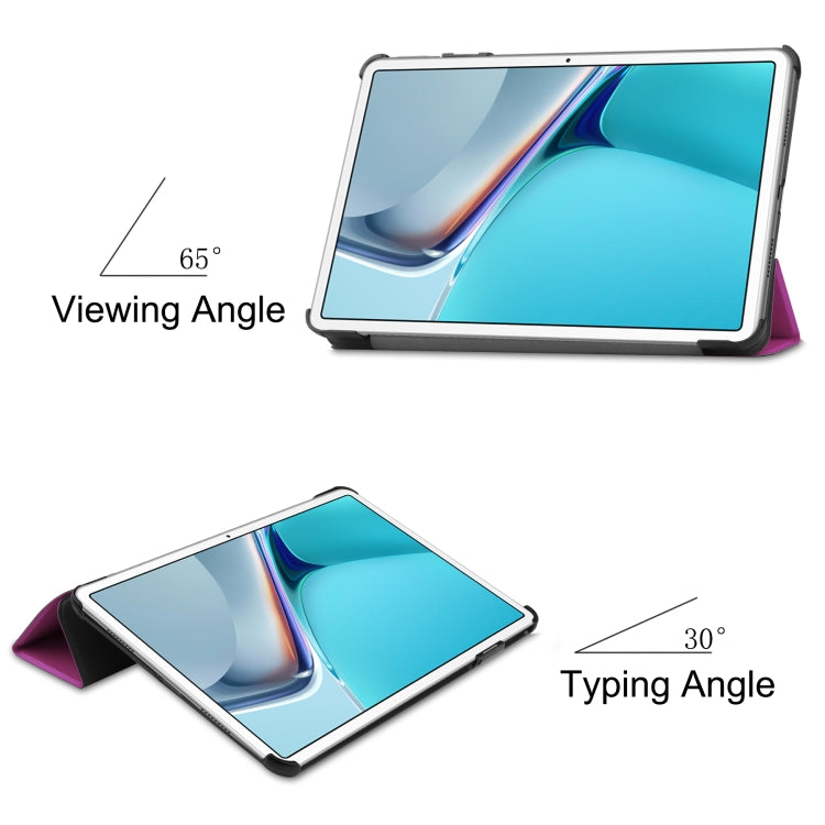 For Huawei MatePad 11 2021 Custer Texture Horizontal Flip Leather Case with Three-folding Holder & Sleep / Wake-up Function