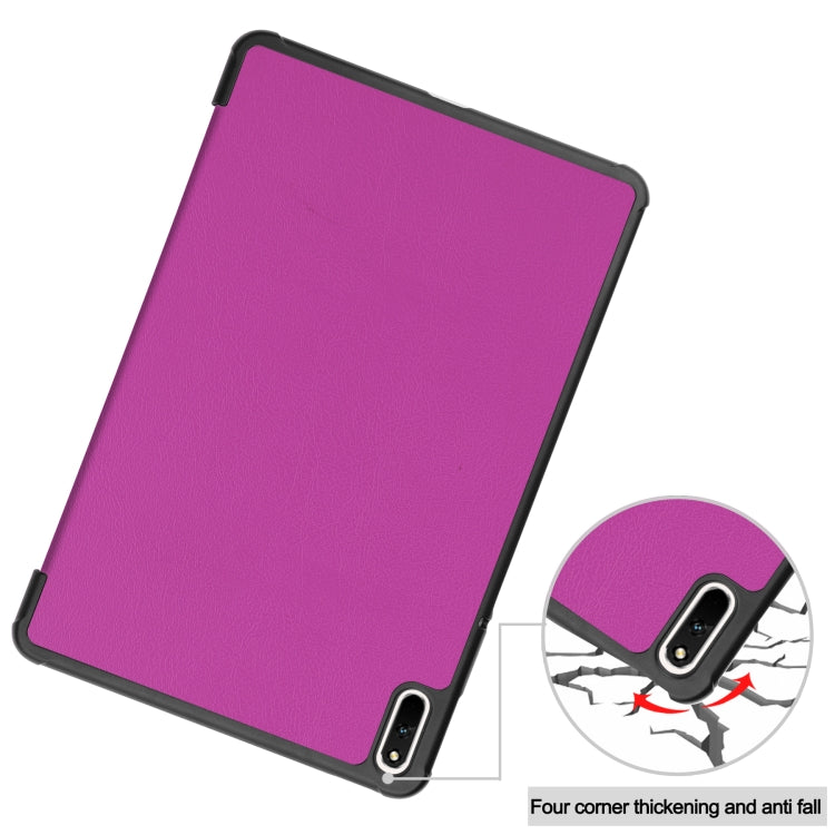 For Huawei MatePad 11 2021 Custer Texture Horizontal Flip Leather Case with Three-folding Holder & Sleep / Wake-up Function