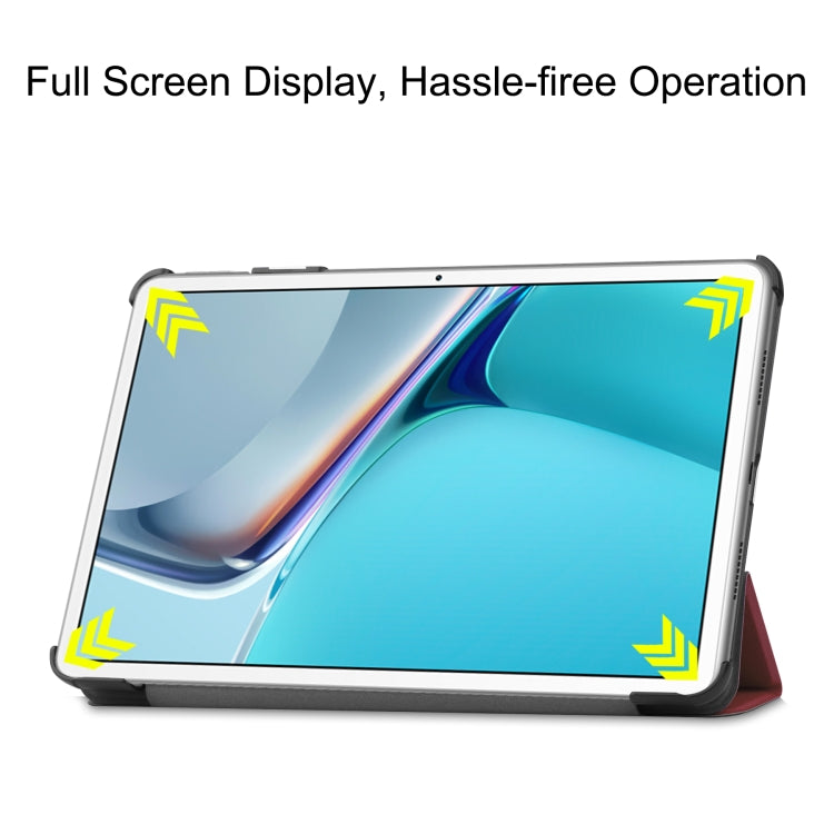 For Huawei MatePad 11 2021 Custer Texture Horizontal Flip Leather Case with Three-folding Holder & Sleep / Wake-up Function
