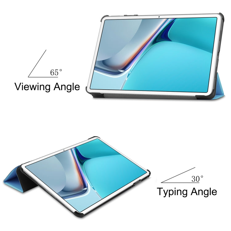 For Huawei MatePad 11 2021 Custer Texture Horizontal Flip Leather Case with Three-folding Holder & Sleep / Wake-up Function