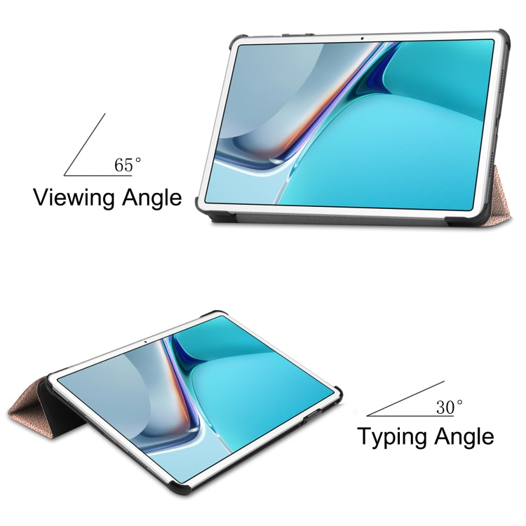 For Huawei MatePad 11 2021 Custer Texture Horizontal Flip Leather Case with Three-folding Holder & Sleep / Wake-up Function