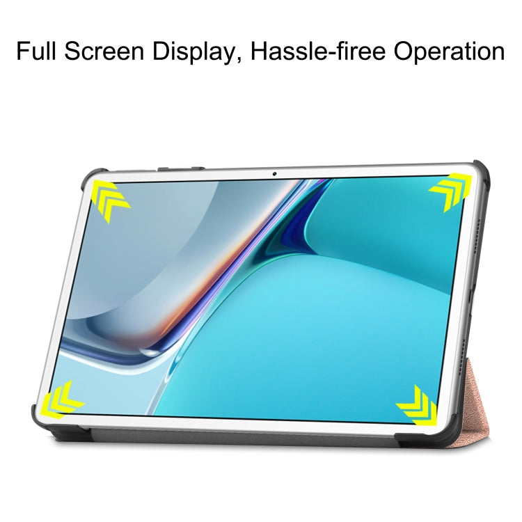 For Huawei MatePad 11 2021 Custer Texture Horizontal Flip Leather Case with Three-folding Holder & Sleep / Wake-up Function