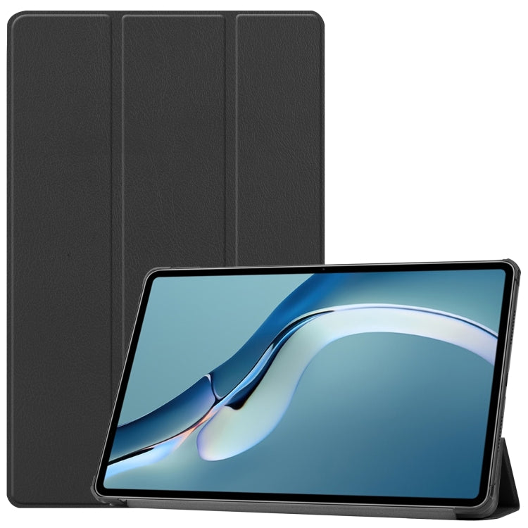 For Huawei MatePad Pro 12.6 2021 Custer Texture Horizontal Flip Leather Case with Three-folding Holder & Sleep / Wake-up Function