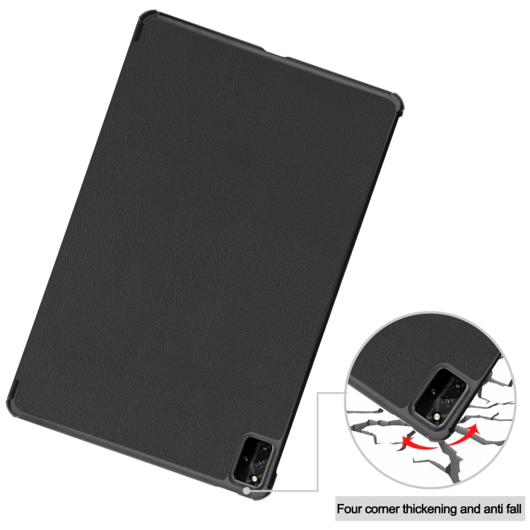For Huawei MatePad Pro 12.6 2021 Custer Texture Horizontal Flip Leather Case with Three-folding Holder & Sleep / Wake-up Function