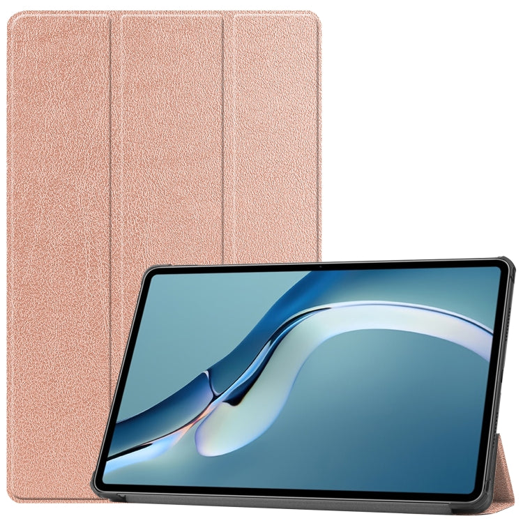 For Huawei MatePad Pro 12.6 2021 Custer Texture Horizontal Flip Leather Case with Three-folding Holder & Sleep / Wake-up Function