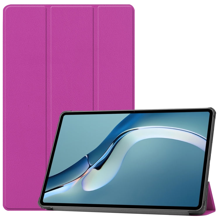 For Huawei MatePad Pro 12.6 2021 Custer Texture Horizontal Flip Leather Case with Three-folding Holder & Sleep / Wake-up Function
