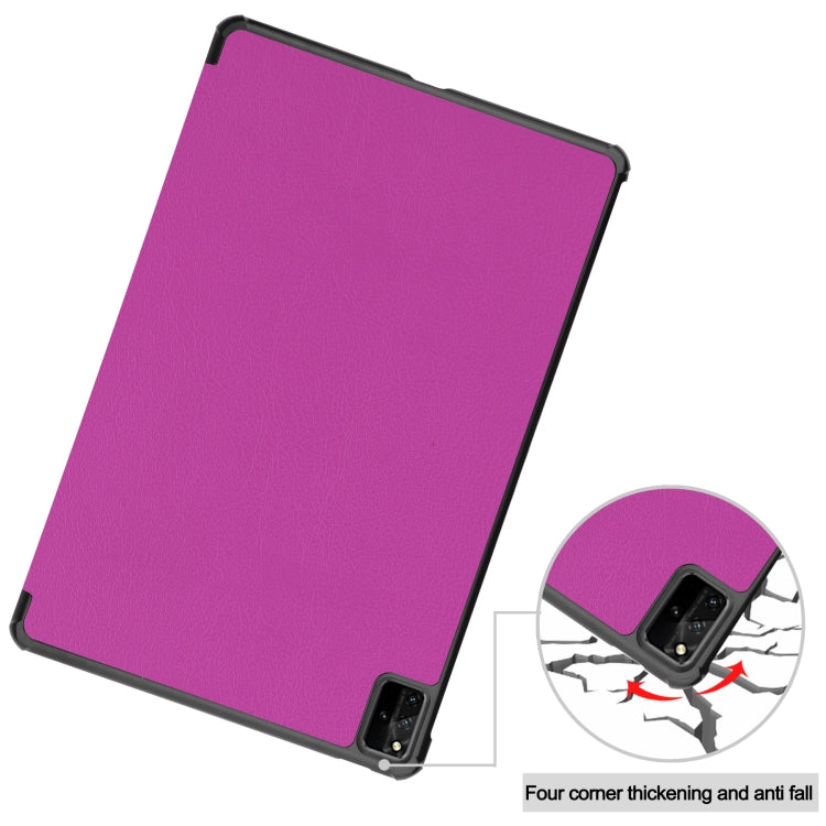 For Huawei MatePad Pro 12.6 2021 Custer Texture Horizontal Flip Leather Case with Three-folding Holder & Sleep / Wake-up Function