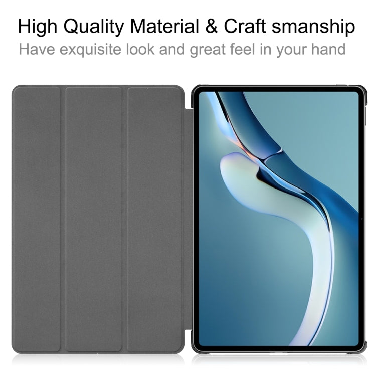 For Huawei MatePad Pro 12.6 2021 Custer Texture Horizontal Flip Leather Case with Three-folding Holder & Sleep / Wake-up Function