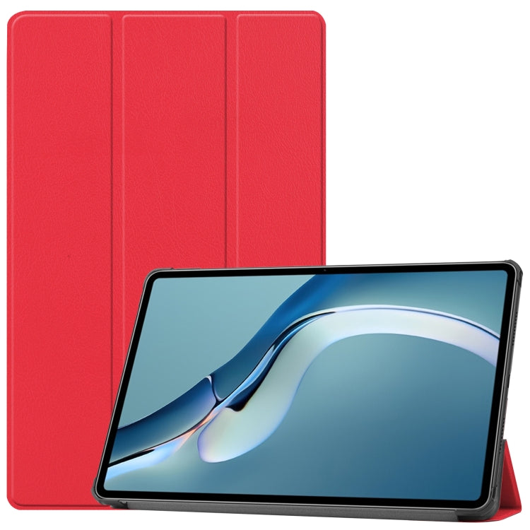 For Huawei MatePad Pro 12.6 2021 Custer Texture Horizontal Flip Leather Case with Three-folding Holder & Sleep / Wake-up Function