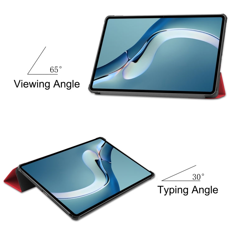 For Huawei MatePad Pro 12.6 2021 Custer Texture Horizontal Flip Leather Case with Three-folding Holder & Sleep / Wake-up Function