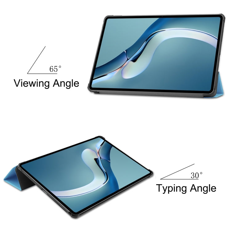 For Huawei MatePad Pro 12.6 2021 Custer Texture Horizontal Flip Leather Case with Three-folding Holder & Sleep / Wake-up Function