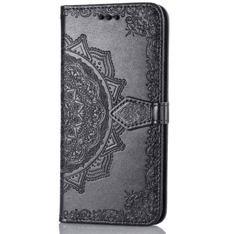 For Nokia 8.1 / X7 Halfway Mandala Embossing Pattern Horizontal Flip Leather Case with Holder & Card Slots & Wallet & Lanyard