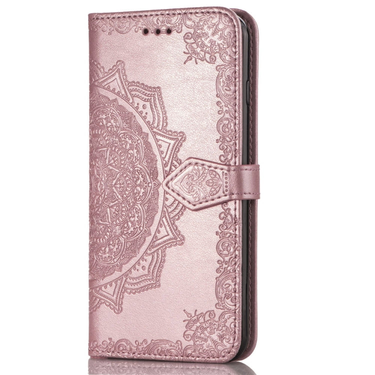 For Nokia 8.1 / X7 Halfway Mandala Embossing Pattern Horizontal Flip Leather Case with Holder & Card Slots & Wallet & Lanyard