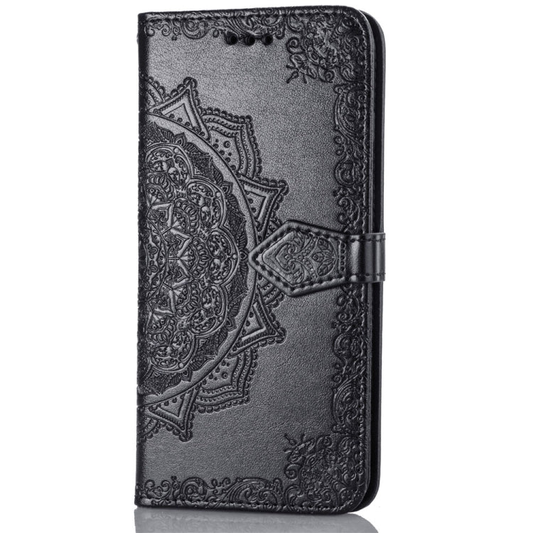 For Nokia 3.1 Plus Halfway Mandala Embossing Pattern Horizontal Flip Leather Case with Holder & Card Slots & Wallet & Lanyard