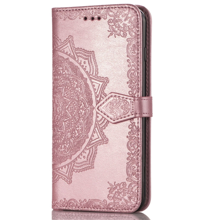 For Nokia 3.1 Plus Halfway Mandala Embossing Pattern Horizontal Flip Leather Case with Holder & Card Slots & Wallet & Lanyard