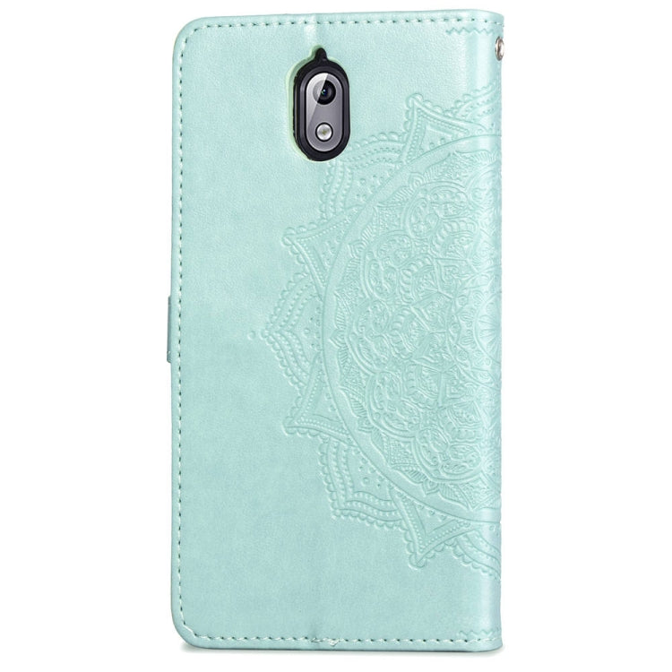 For Nokia 3.1 Halfway Mandala Embossing Pattern Horizontal Flip Leather Case with Holder & Card Slots & Wallet & Lanyard