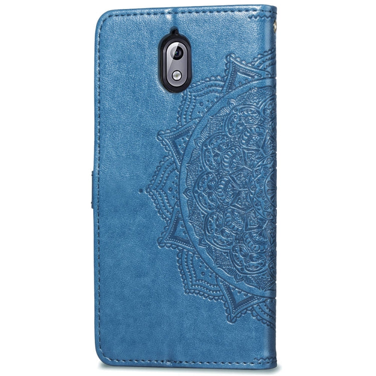 For Nokia 3.1 Halfway Mandala Embossing Pattern Horizontal Flip Leather Case with Holder & Card Slots & Wallet & Lanyard