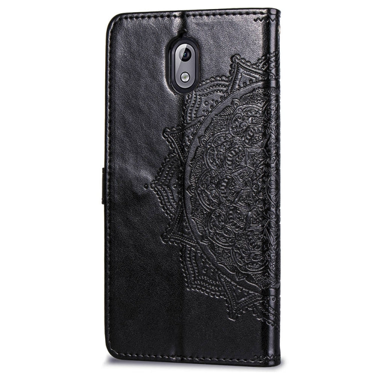 For Nokia 3.1 Halfway Mandala Embossing Pattern Horizontal Flip Leather Case with Holder & Card Slots & Wallet & Lanyard