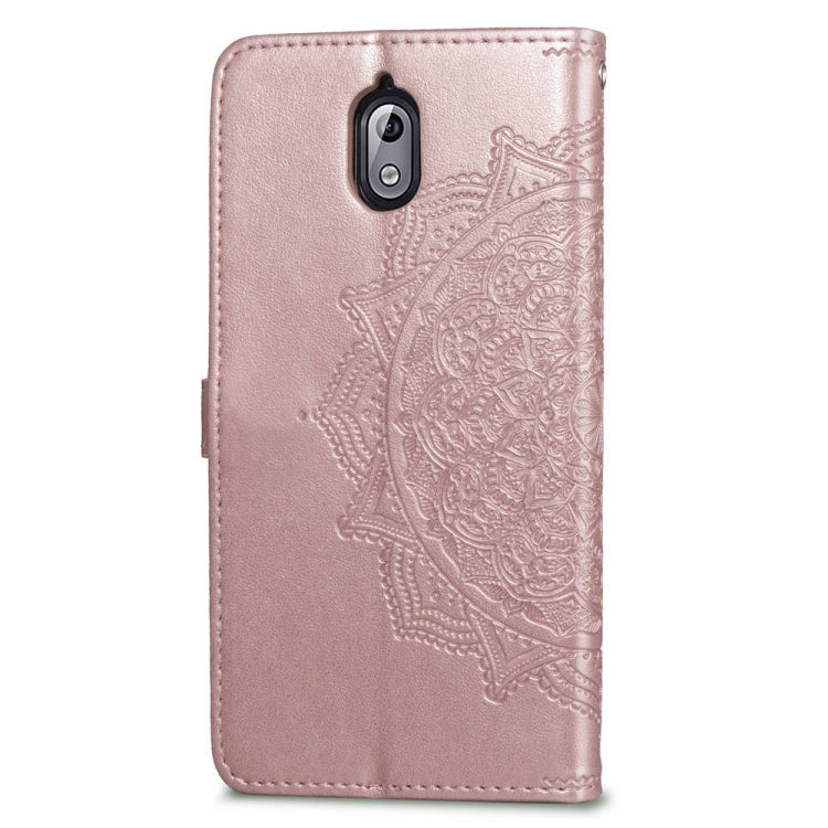 For Nokia 3.1 Halfway Mandala Embossing Pattern Horizontal Flip Leather Case with Holder & Card Slots & Wallet & Lanyard