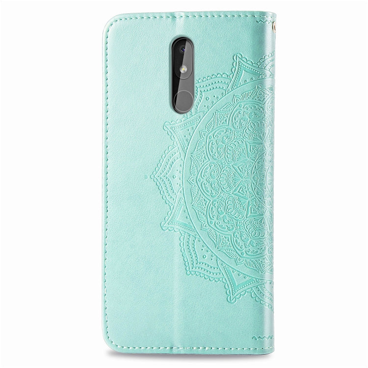 For Nokia 3.2 Halfway Mandala Embossing Pattern Horizontal Flip Leather Case with Holder & Card Slots & Wallet & Lanyard