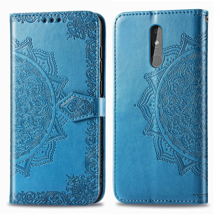 For Nokia 3.2 Halfway Mandala Embossing Pattern Horizontal Flip Leather Case with Holder & Card Slots & Wallet & Lanyard
