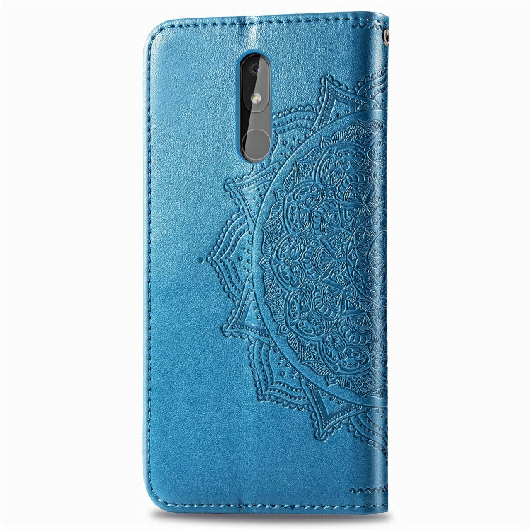For Nokia 3.2 Halfway Mandala Embossing Pattern Horizontal Flip Leather Case with Holder & Card Slots & Wallet & Lanyard