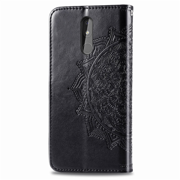 For Nokia 3.2 Halfway Mandala Embossing Pattern Horizontal Flip Leather Case with Holder & Card Slots & Wallet & Lanyard