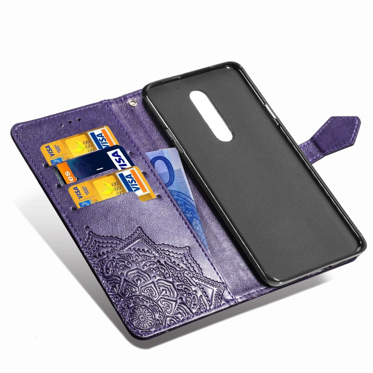 For Nokia 3.2 Halfway Mandala Embossing Pattern Horizontal Flip Leather Case with Holder & Card Slots & Wallet & Lanyard