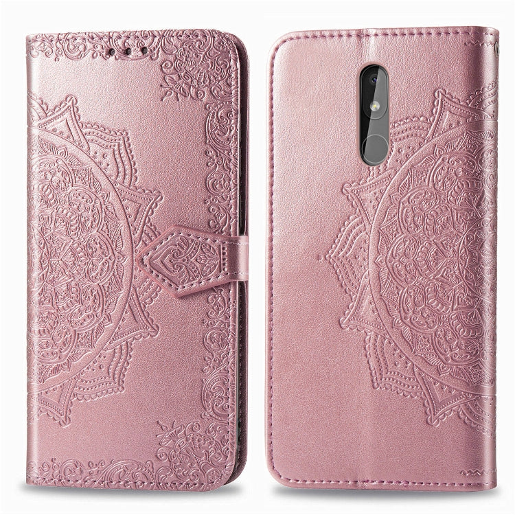 For Nokia 3.2 Halfway Mandala Embossing Pattern Horizontal Flip Leather Case with Holder & Card Slots & Wallet & Lanyard