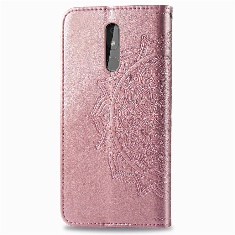For Nokia 3.2 Halfway Mandala Embossing Pattern Horizontal Flip Leather Case with Holder & Card Slots & Wallet & Lanyard