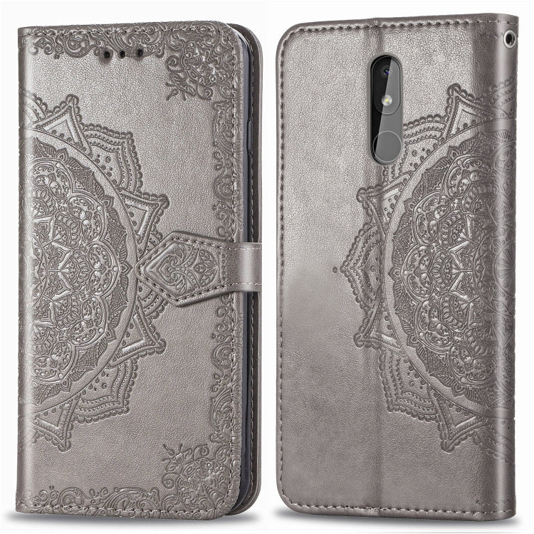 For Nokia 3.2 Halfway Mandala Embossing Pattern Horizontal Flip Leather Case with Holder & Card Slots & Wallet & Lanyard