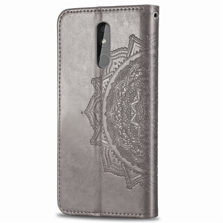 For Nokia 3.2 Halfway Mandala Embossing Pattern Horizontal Flip Leather Case with Holder & Card Slots & Wallet & Lanyard