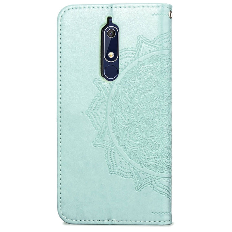 For Nokia 5.1 Halfway Mandala Embossing Pattern Horizontal Flip Leather Case with Holder & Card Slots & Wallet & Lanyard