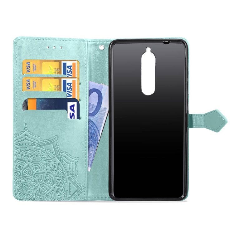 For Nokia 5.1 Halfway Mandala Embossing Pattern Horizontal Flip Leather Case with Holder & Card Slots & Wallet & Lanyard