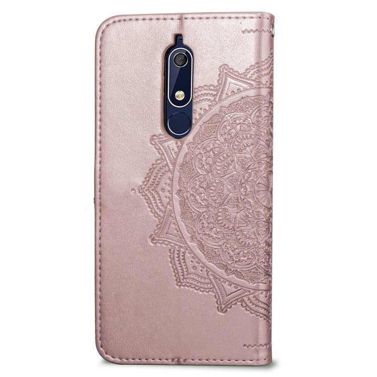 For Nokia 5.1 Halfway Mandala Embossing Pattern Horizontal Flip Leather Case with Holder & Card Slots & Wallet & Lanyard