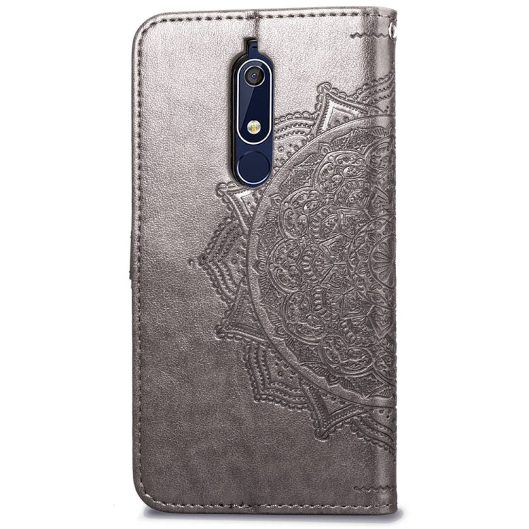 For Nokia 5.1 Halfway Mandala Embossing Pattern Horizontal Flip Leather Case with Holder & Card Slots & Wallet & Lanyard
