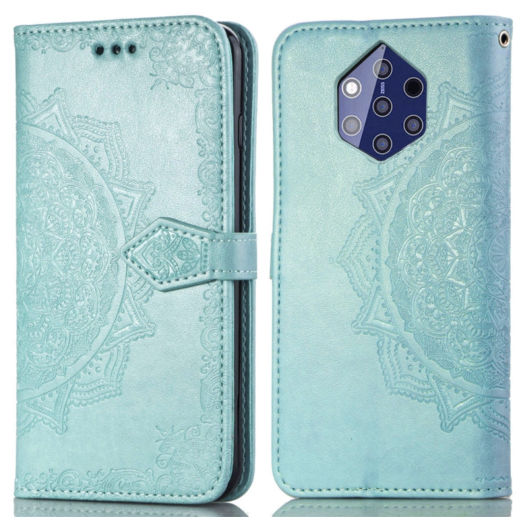 For Nokia 9 Halfway Mandala Embossing Pattern Horizontal Flip Leather Case with Holder & Card Slots & Wallet & Lanyard