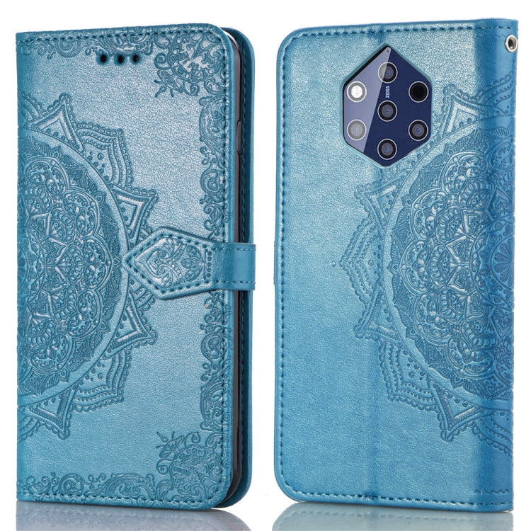 For Nokia 9 Halfway Mandala Embossing Pattern Horizontal Flip Leather Case with Holder & Card Slots & Wallet & Lanyard