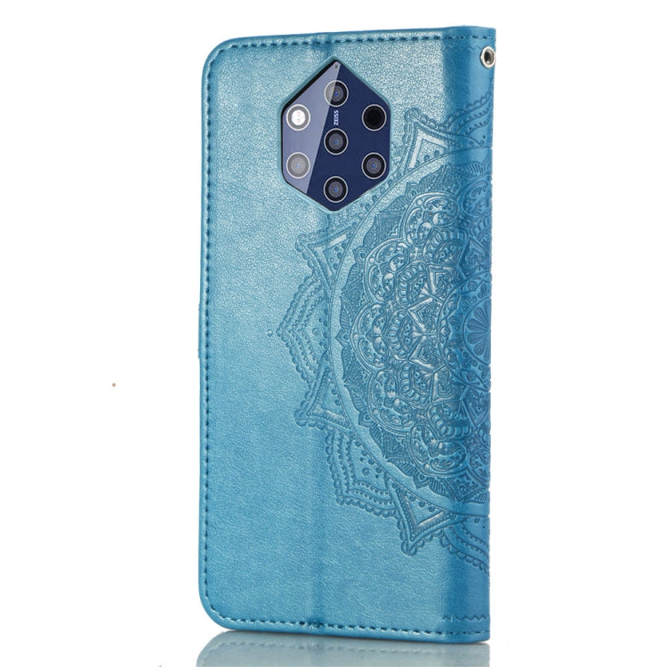 For Nokia 9 Halfway Mandala Embossing Pattern Horizontal Flip Leather Case with Holder & Card Slots & Wallet & Lanyard