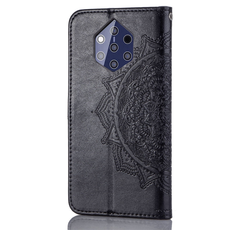 For Nokia 9 Halfway Mandala Embossing Pattern Horizontal Flip Leather Case with Holder & Card Slots & Wallet & Lanyard